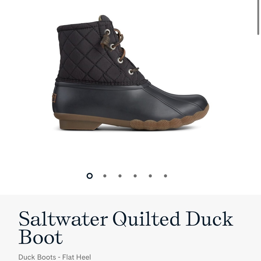Sperry Black Duck Boots Saltwater Quilted Duck Boot